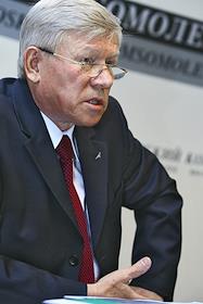 П/к руководителя Федерального космического агентства (Роскосмоса) Анатолия Перминова в пресс-центре 'МК'