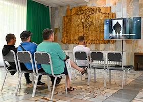 Пункт отбора добровольцев на контрактной основе в именные батальоны Омской области - роты 'Иртыш', 'Авангард' и 'Омь' в спортивно-восстановительном центре