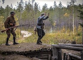 Траурный митинг и захоронение останков 47 бойцов, поднятых во время поискового сезона 2022 г. на Кургане Славы. Военно-историческая реконструкция, посвященная боям 1941 года