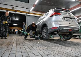 Работа сервиса шиномонтажа