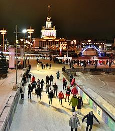 The opening ceremony of the new winter season 2022/23 of Russia's largest ice rink with artificial turf at VDNH.