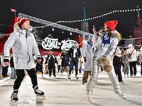 Церемония открытия 'ГУМ-Каток' на Красной площади