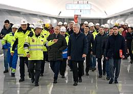 Technical rolling of the north-eastern section of the Big Circle Line (BCL) from the Elektrozavodskaya station to the Savelovskaya station. With the participation of Moscow Mayor Sergei Sobyanin from the Sokolniki station.