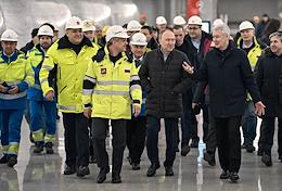 Technical rolling of the north-eastern section of the Big Circle Line (BCL) from the Elektrozavodskaya station to the Savelovskaya station. With the participation of Moscow Mayor Sergei Sobyanin from the Sokolniki station.