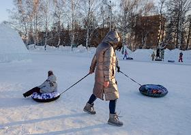 Жанровые фотографии. Новогоднее украшение города Прокопьевска Кемеровской области