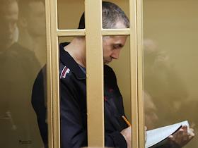Военнослужащий Валерий Котович, обвиняемый в распространении фейков об армии РФ, во время заседания, в зале Ростовского-на-Дону гарнизонного суда