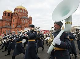 Rehearsal of the parade on the Square of the Fallen Fighters in Volgograd, in honor of the 80th anniversary of the victory in the Battle of Stalingrad.