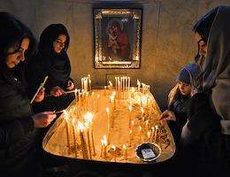 Armenian traditional holiday 'Terendez' in honor of the Presentation of the Lord in the temple of Surb Hripsime.