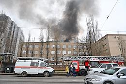 Fire in the building of the border control of the FSB of Russia.
