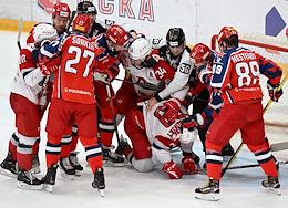 Continental Hockey League (KHL). Championship season 2022/23. Match between the teams of CSKA (Moscow) - 'Lokomotiv' (Moscow) at the stadium 'CSKA Arena'.