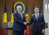 Press conference of the Prime Minister of the Republic of Moldova Dorin Recean and the Prime Minister of Romania Nicolae Ciuca.