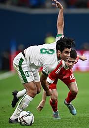 A friendly football match between the national teams of Russia and Iraq at the Gazprom Arena stadium.