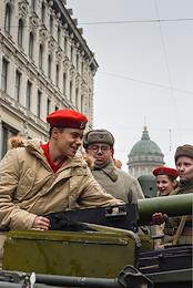 Exhibition of weapons and equipment from the times of the Great Patriotic War on Malaya Konyushennaya Street, dedicated to the 80th anniversary of the defeat of the Nazi troops by the Soviet troops in the Battle of Stalingrad.
