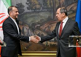 Negotiations between Russian Foreign Minister Sergei Lavrov and Foreign Minister of the Islamic Republic of Iran Hossein-Amir Abdollahian at the Reception House of the Russian Foreign Ministry.