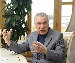 Fyodor Turkin, CEO of the Rosstroyinvest construction company, during an interview at the company's office.