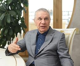 Fyodor Turkin, CEO of the Rosstroyinvest construction company, during an interview at the company's office.