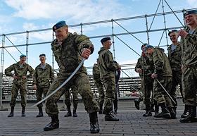 Репетиция военного парада на Дворцовой площади, посвященного 78-ой годовщине Победы в Великой Отечественной войне