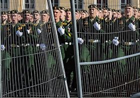 Репетиция военного парада на Дворцовой площади, посвященного 78-ой годовщине Победы в Великой Отечественной войне