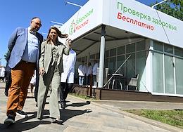 Anastasia Rakova, Deputy Mayor of Moscow in the Moscow Government, Head of the Office of the Mayor and the Government of Moscow, at the opening of the Healthy Moscow pavilion.