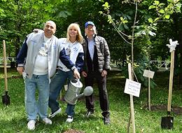 Open Arts Festival 'Cherry Forest'. Cherry tree planting ceremony in Petrovsky Park on Dynamo Alley.