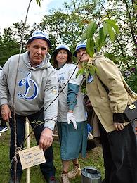 Open Arts Festival 'Cherry Forest'. Cherry tree planting ceremony in Petrovsky Park on Dynamo Alley.
