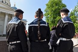 An event dedicated to sending citizens to the place of conscription in the Armed Forces of the Russian Federation in front of the Cathedral of the Holy Life-Giving Trinity of the Life Guards of the Izmailovsky Regiment.