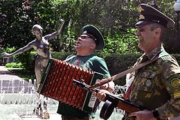 Genre photography. Celebration of the Day of the border guard.