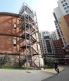 Здание газгольдера на Озёрной улице. Редевелопмнет исторического здания в паркинг компанией RBI