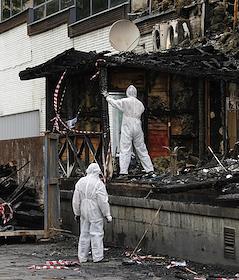 Устранение последствий пожара (демонтаж) в бывшем кинотеатре 'Слава'