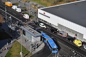 Столкновение двух поездов на станции 'Печатники' Люблинско-Дмитровской линии Московского метрополитена. Ситуация у станции метро 'Печатники'