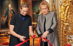 Открытие выставки 'Ярче солнца' к 20-летию воссоздания Янтарной комнаты в Екатерининском дворце