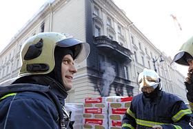 Последствия пожара в реконструируемом здании консерватории им. Римского-Корсакова на Театральной площади