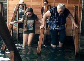 Праздник Крещения Господня. Крещенские купания в купели, на территории Главного храма Южного военного округа