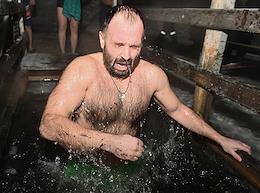 Feast of the Epiphany. Epiphany bathing in the Novosibirsk region in a pond in the recreation park of the science city Koltsovo