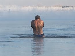 Epiphany bathing on the Yenisei River in Krasnoyarsk