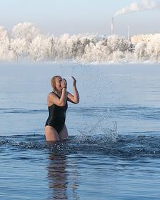 Epiphany bathing on the Yenisei River in Krasnoyarsk