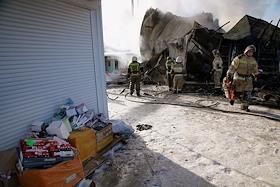 Пожар на Кировском вещевом рынке