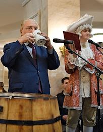 Festive events dedicated to the Day of Russian Students at Moscow State University (MSU) named after M.V. Lomonosov. Ceremony of serving festive mead in honor of the 269th anniversary of the university