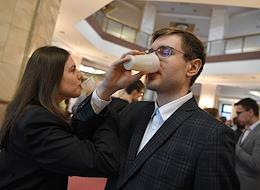 Festive events dedicated to the Day of Russian Students at Moscow State University (MSU) named after M.V. Lomonosov. Ceremony of serving festive mead in honor of the 269th anniversary of the university
