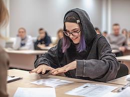 Students of the University of Telecommunications named after Professor M.A. Bonch-Bruevich during the examination session