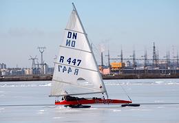 Sailing regatta of ice yachts 'Russian Cup' in the 'Buer DN' class, dedicated to the victory in the Battle of Stalingrad
