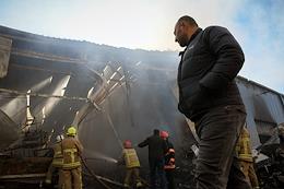 Fire at a cannery warehouse on Tbilisi Highway in Yerevan. The fire area is approximately 6 thousand sq.m