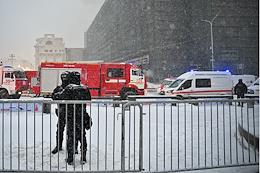 Fire in the Izvestia Hall building on Pushkinskaya Square, where the Looking Rooms nightclub and the Residence bar are located. While operational and emergency services were working, two lanes along Tverskaya Street towards the Garden Ring were blocked, as well as one lane along Bolshoy Putinkovsky Lane