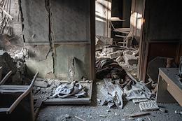 Consequences of the shelling of the administrative building of the Lidievka mine in Donetsk