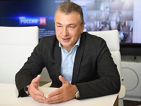 CEO of ExpoForum-International Sergei Voronkov during an interview