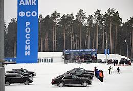 Competition for the championship of the FSS Special Purpose Garage in high-speed maneuvering in winter in the Bogorodsky urban district of the Moscow region
