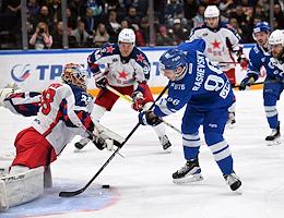 Kontinental Hockey League (KHL). Championship season 2023/24. Match between the teams Dynamo (Moscow) - CSKA (Moscow) at the VTB Arena stadium