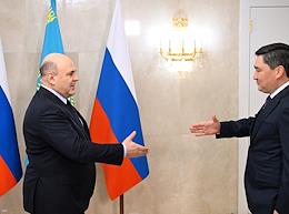Meeting of Russian Prime Minister Mikhail Mishustin with Prime Minister of Kazakhstan Olzhas Bektenov at the Russian Government House
