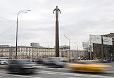 Пресс-показ хода реставрации памятника Юрию Гагарину на Ленинском проспекте в Москве