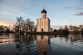 Flood in the Vladimir region, the village of Bogolyubovo